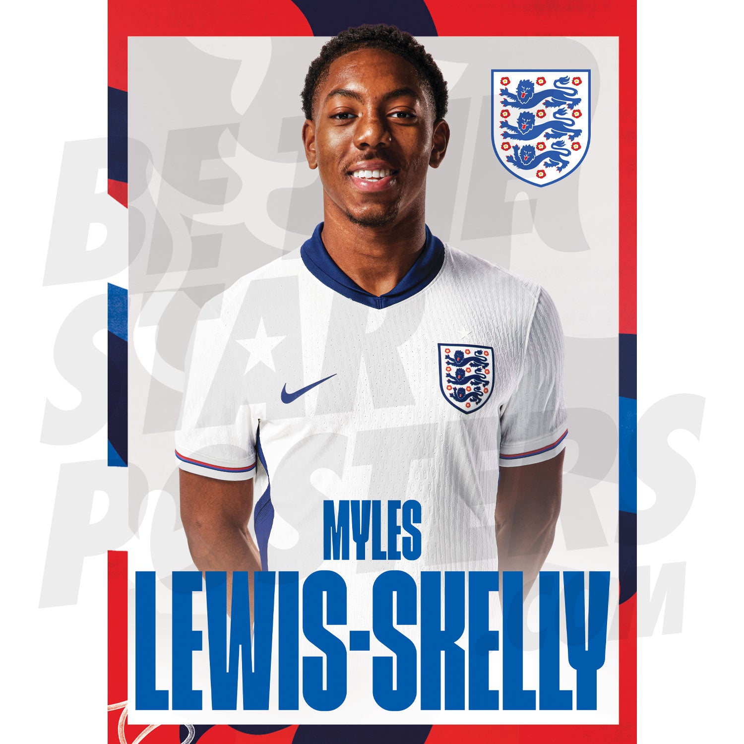 England Lewis-Skelly 24/25 Home Headshot Poster