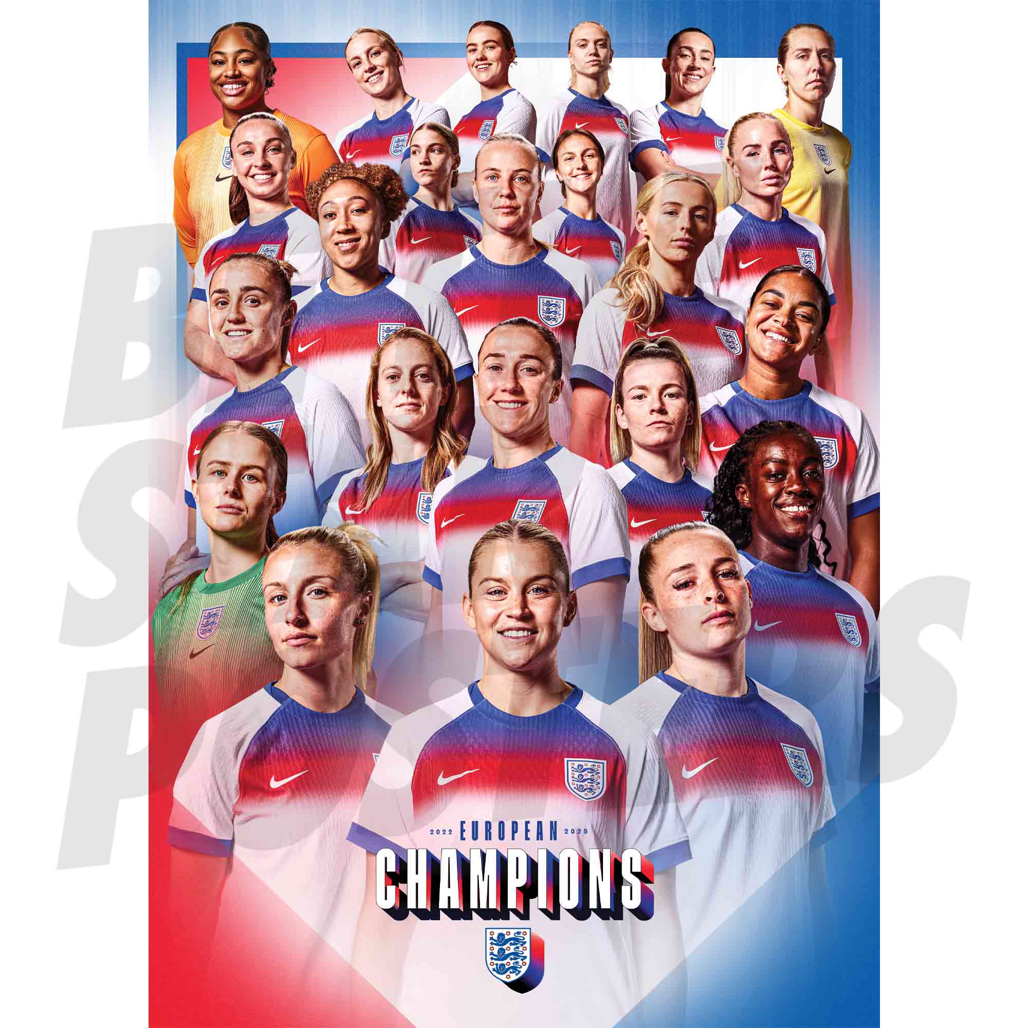 Lionesses European Champions Player Montage Poster