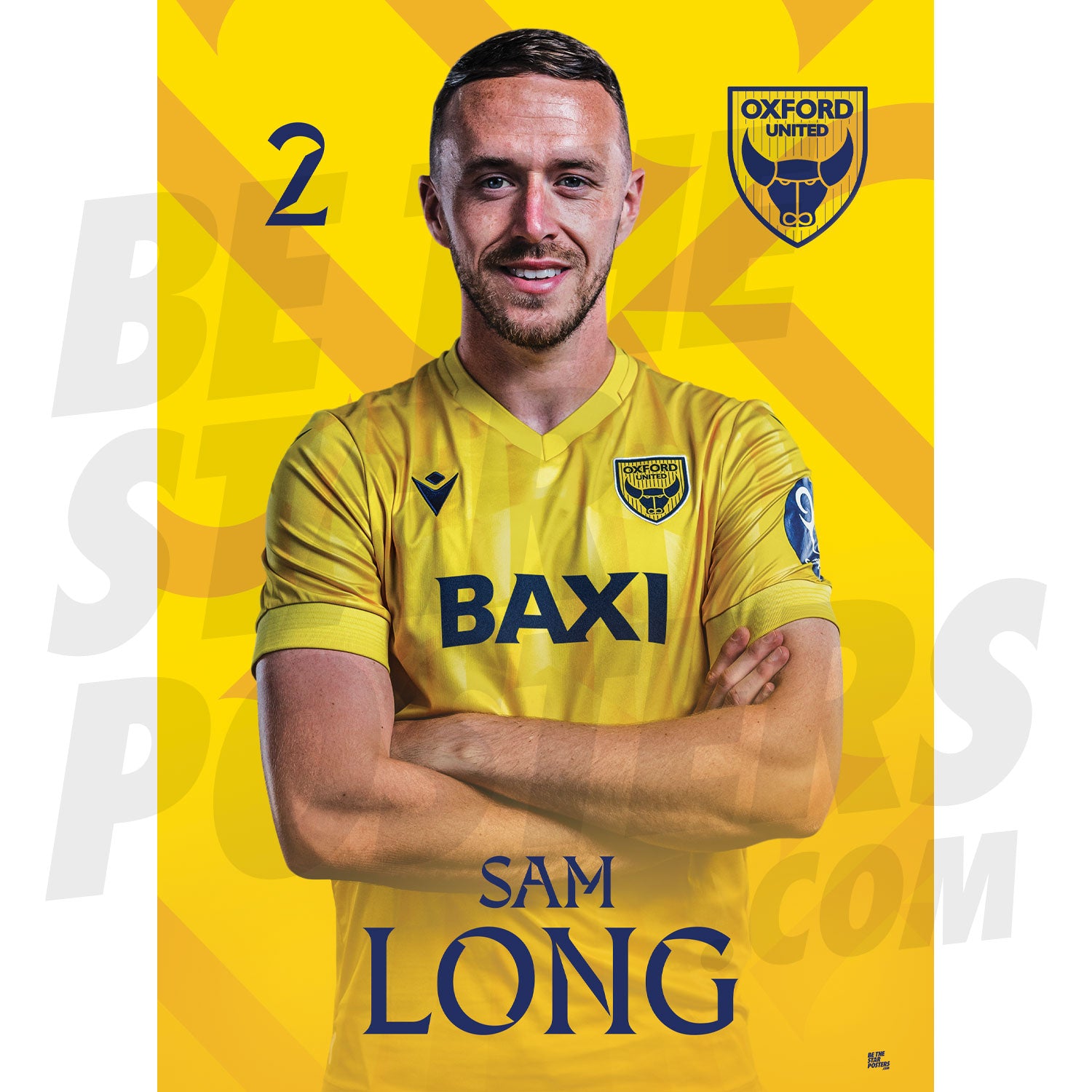 Oxford United FC Long 24/25 Headshot Poster