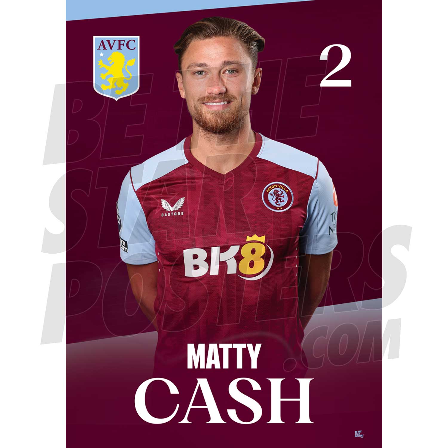 Aston Villa FC Cash 23/24 Headshot Poster