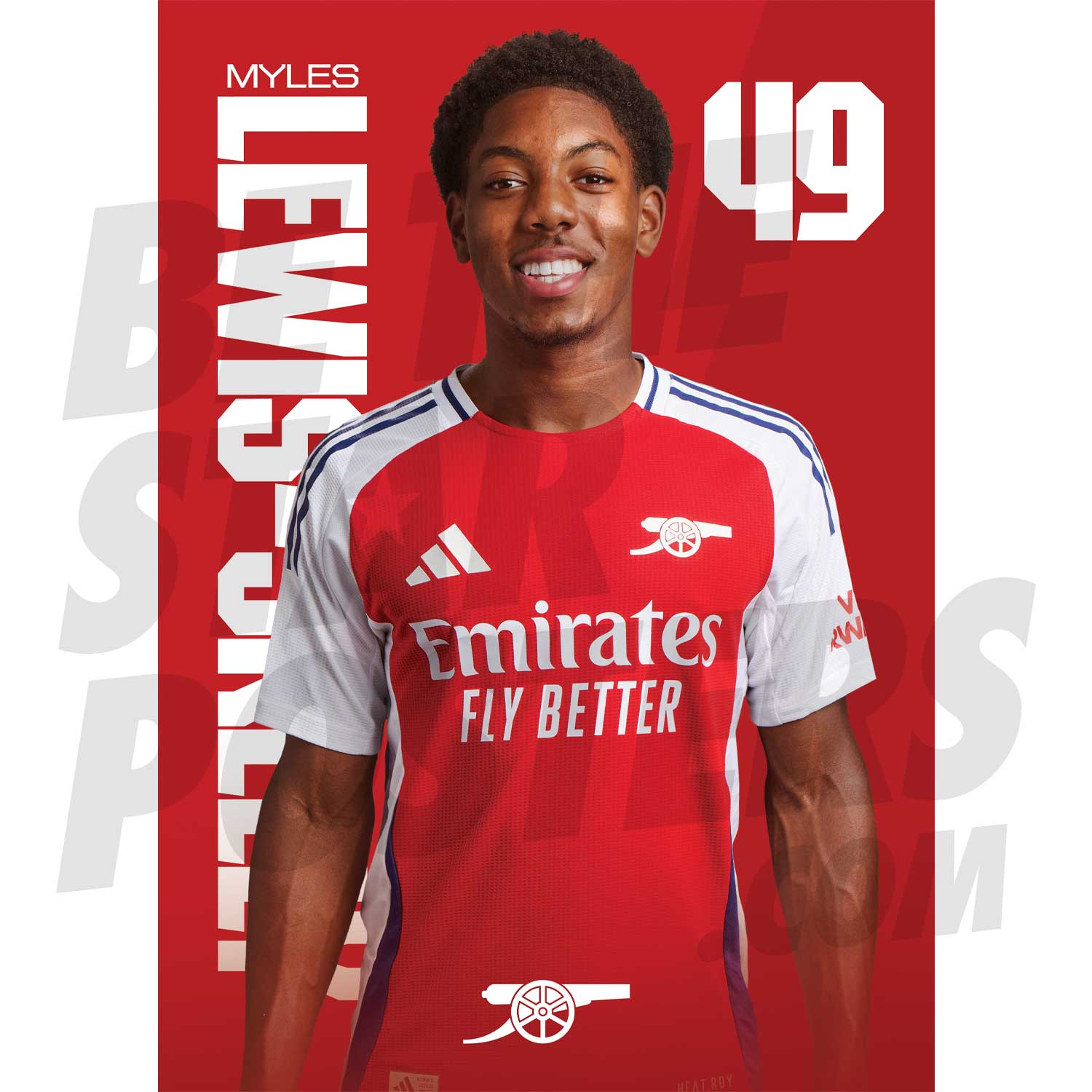 Arsenal FC Lewis-Skelly 24/25 Headshot Poster