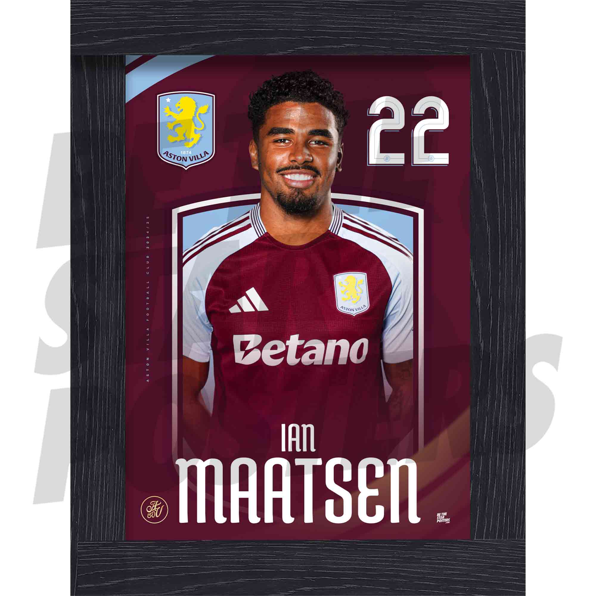 Aston Villa FC Maatsen 24/25 Headshot Poster