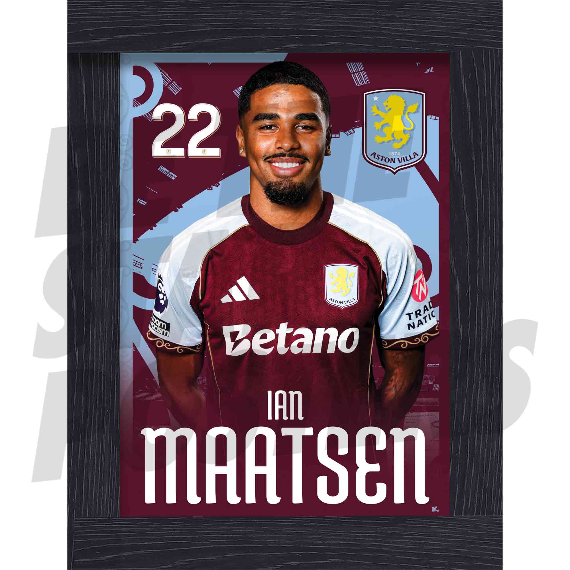 Aston Villa FC Ian Maatsen 25/26 Headshot Poster