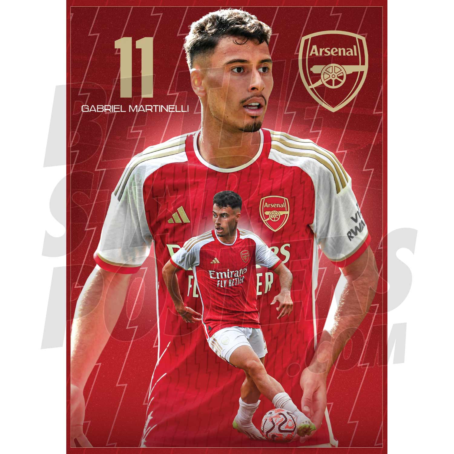 Arsenal FC Martinelli 23/24 Action Poster