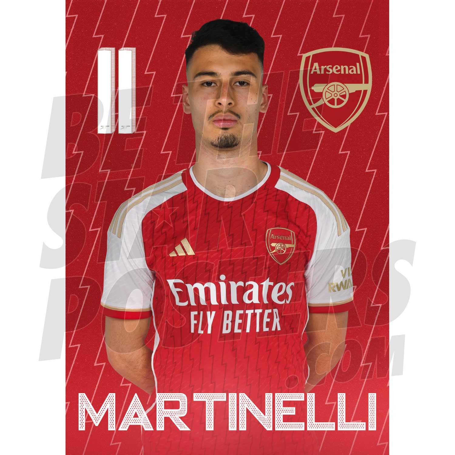 Arsenal FC Martinelli 23/24 Headshot Poster