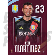 Aston Villa FC Martinez 24/25 Headshot Poster