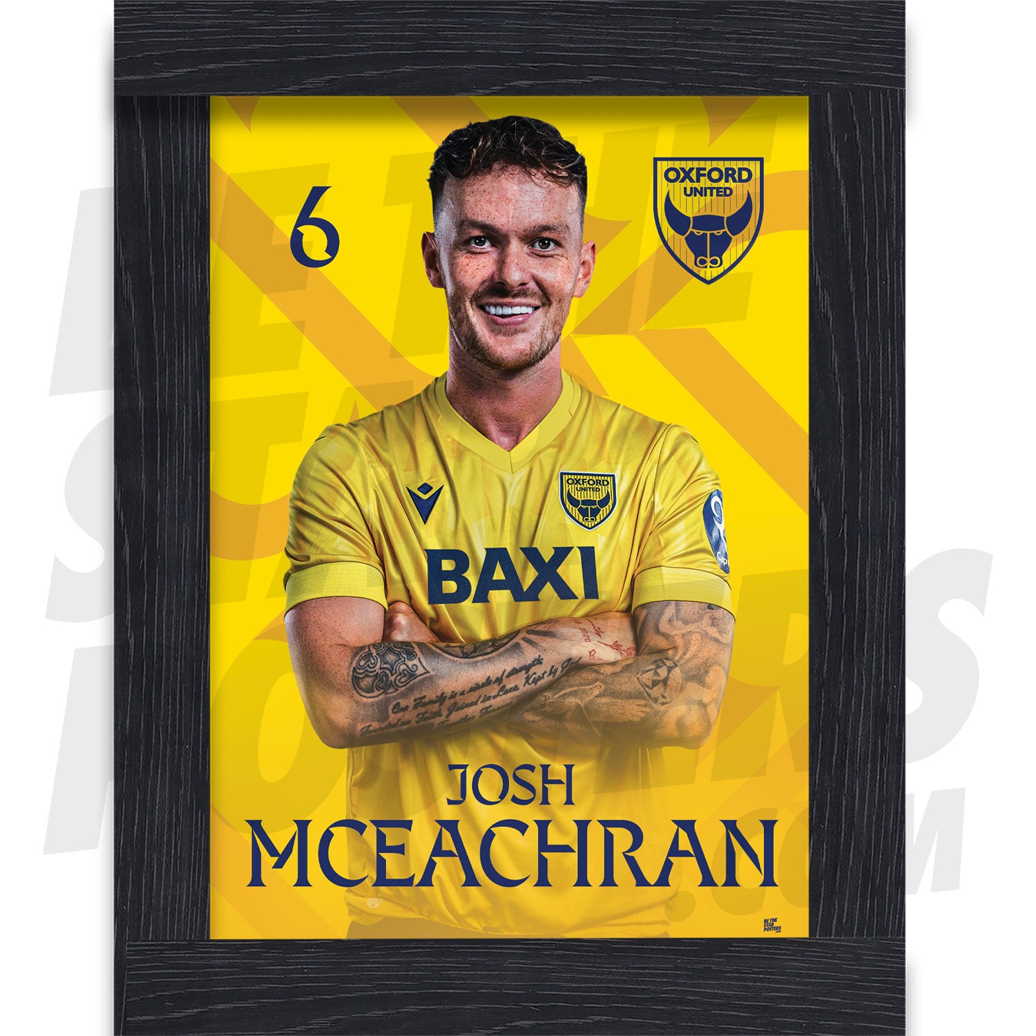 Oxford United FC McEachran 24/25 Headshot Poster