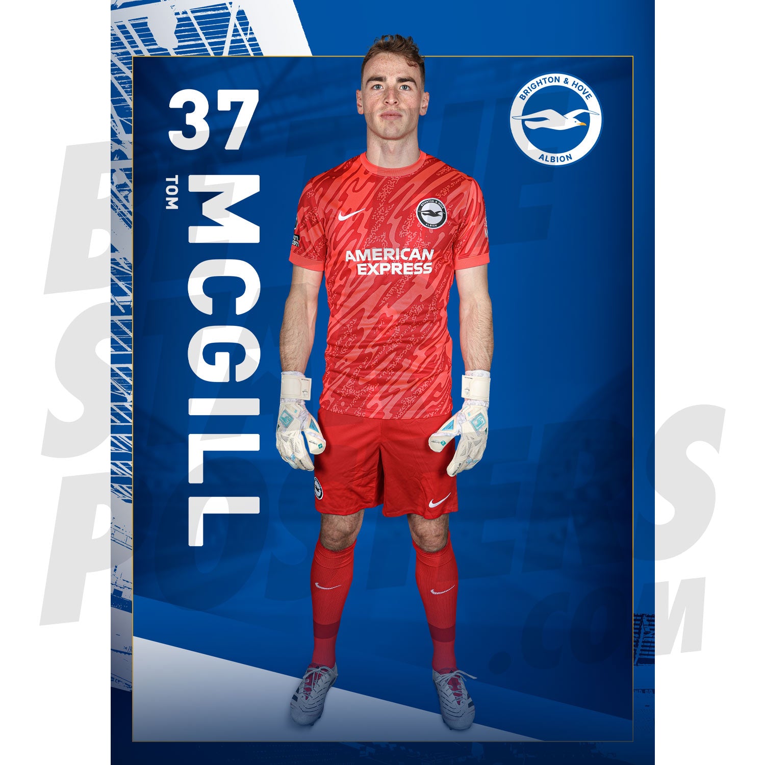 Brighton & Hove Albion FC McGill 24/25 Headshot Poster