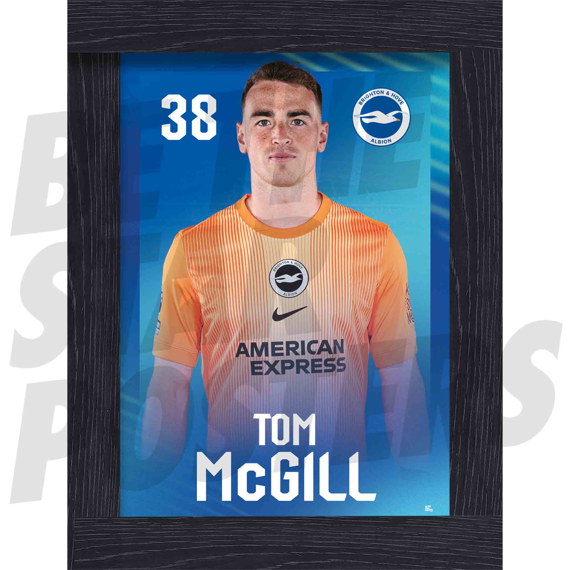Brighton & Hove Albion FC Tom McGill 25/26 Headshot Poster
