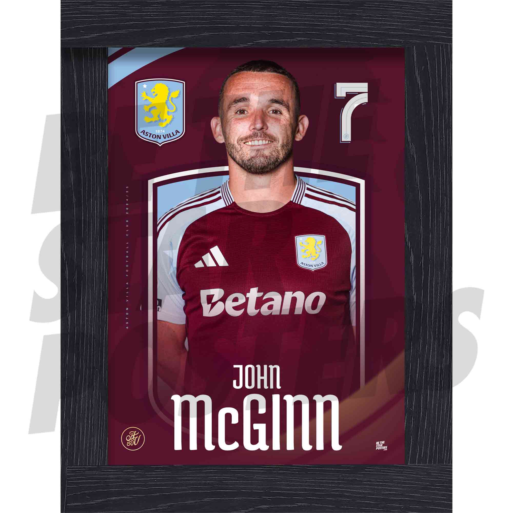 Aston Villa FC McGinn 24/25 Headshot Poster
