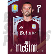 Aston Villa FC McGinn 24/25 Headshot Poster