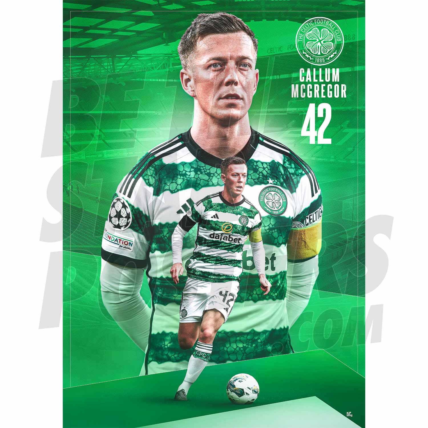 Celtic FC McGregor 23/24 Action Poster