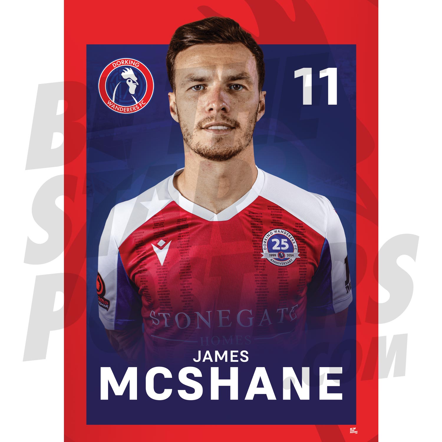 Dorking Wanderers FC McShane 24/25 Headshot Poster