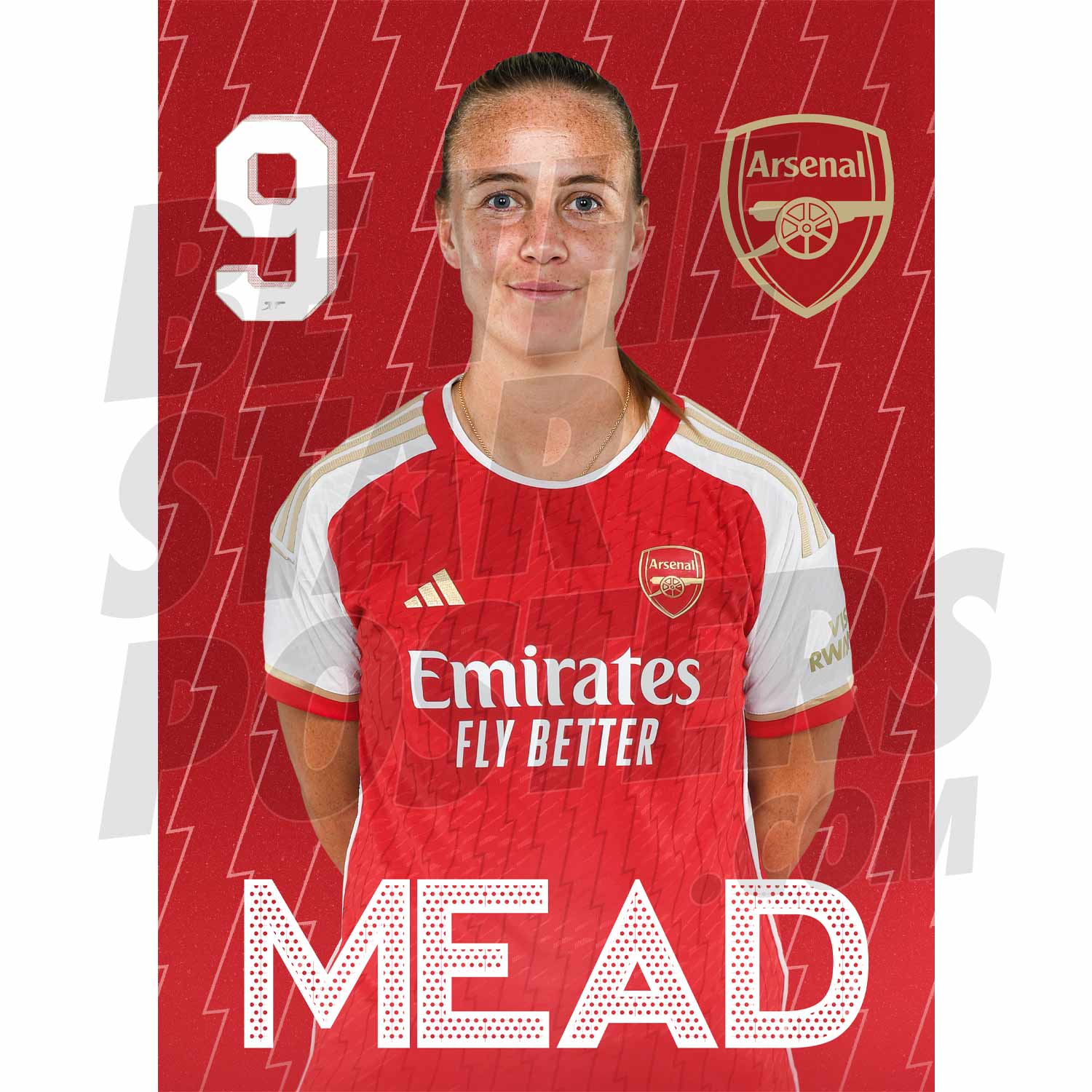 Arsenal Women FC Mead 23/24 Headshot Poster