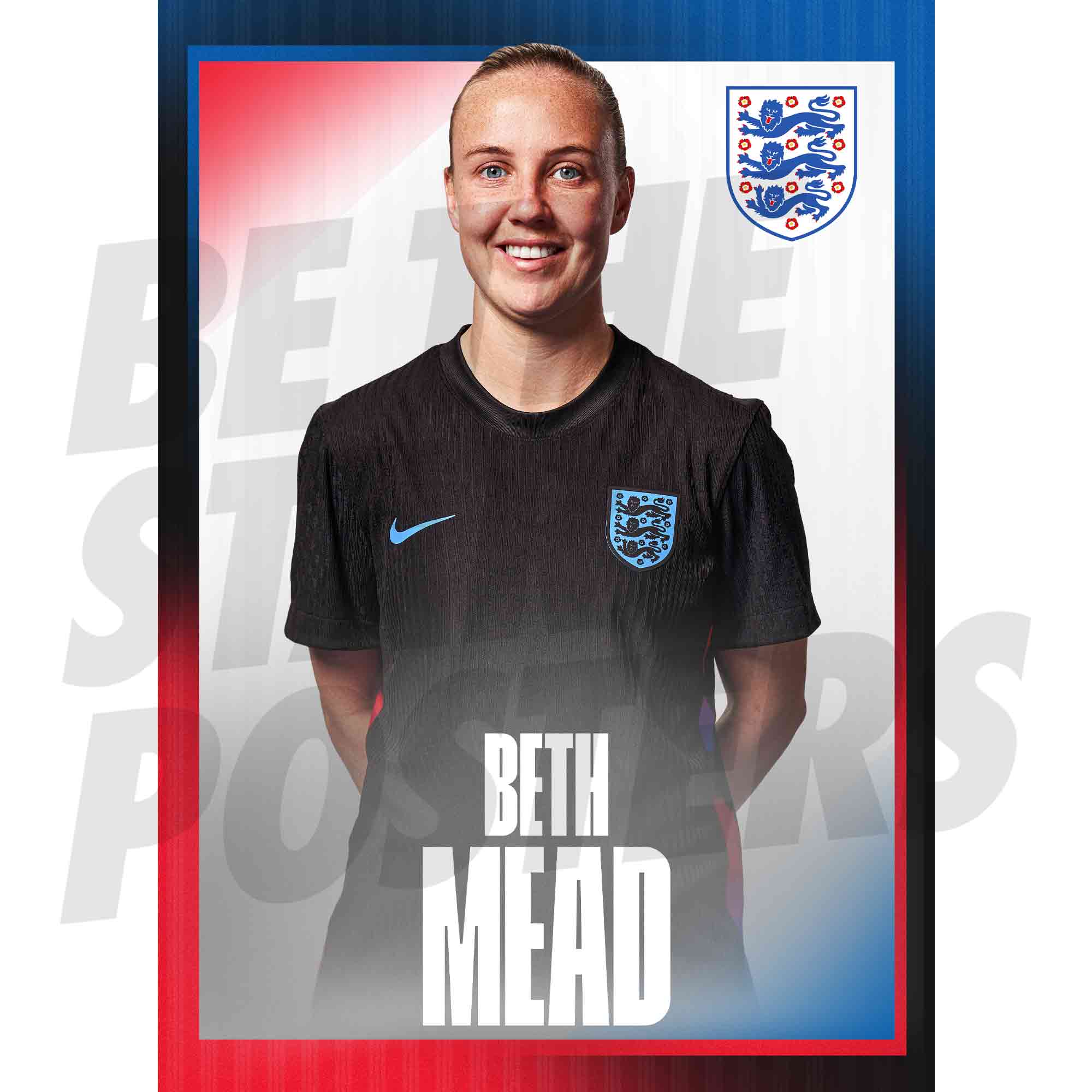 Lionesses Mead 25/26 Away Headshot Poster