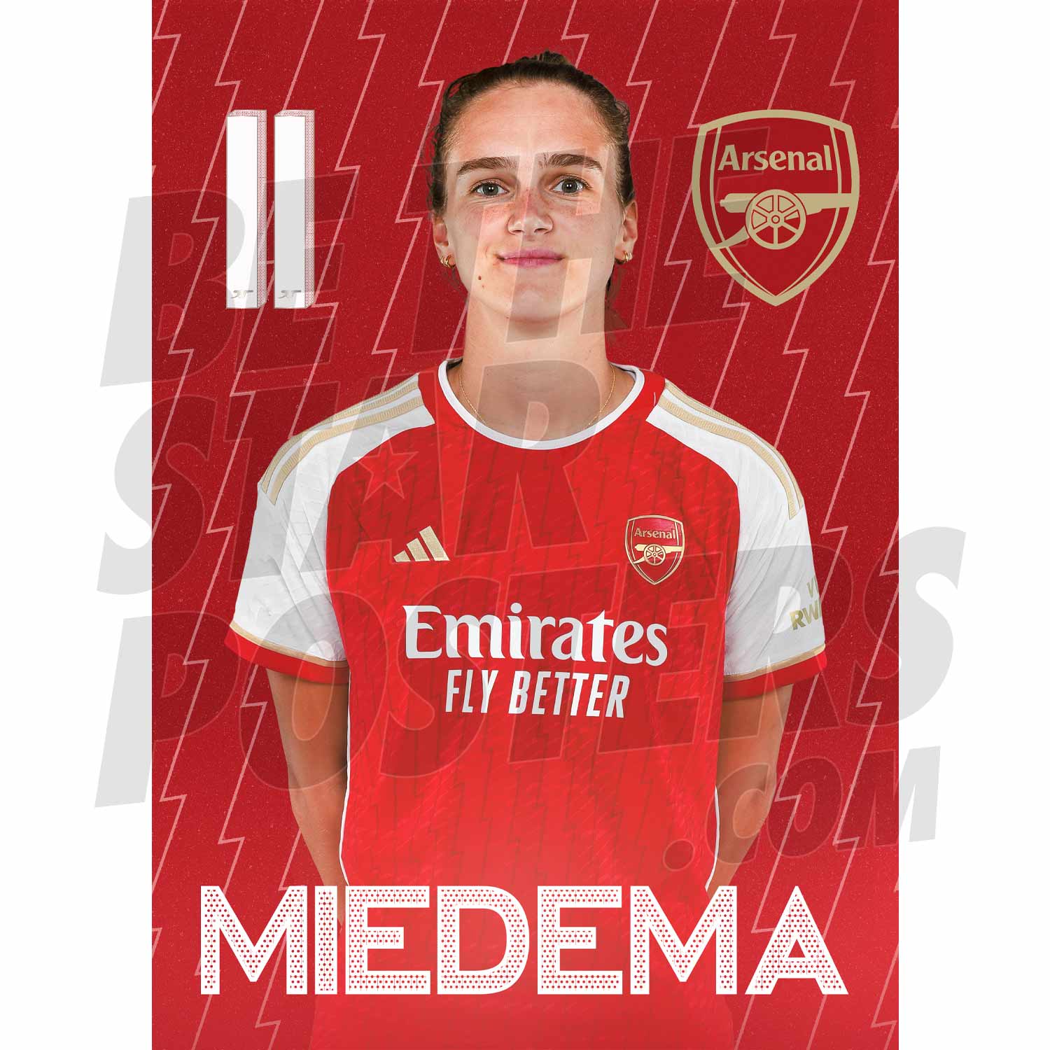 Arsenal Women FC Miedema 23/24 Headshot Poster