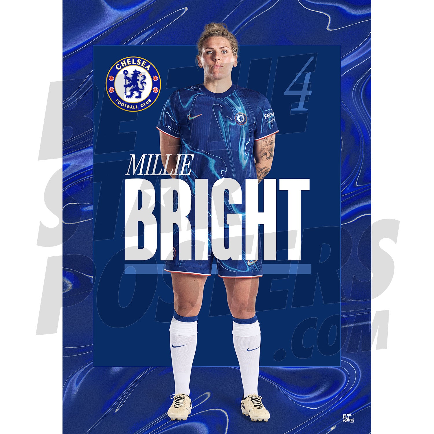 Chelsea FC Bright 24/25 Headshot Poster