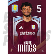 Aston Villa FC Mings 24/25 Headshot Poster
