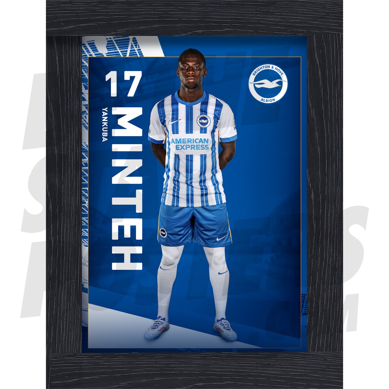 Brighton & Hove Albion FC Minteh 24/25 Headshot Poster