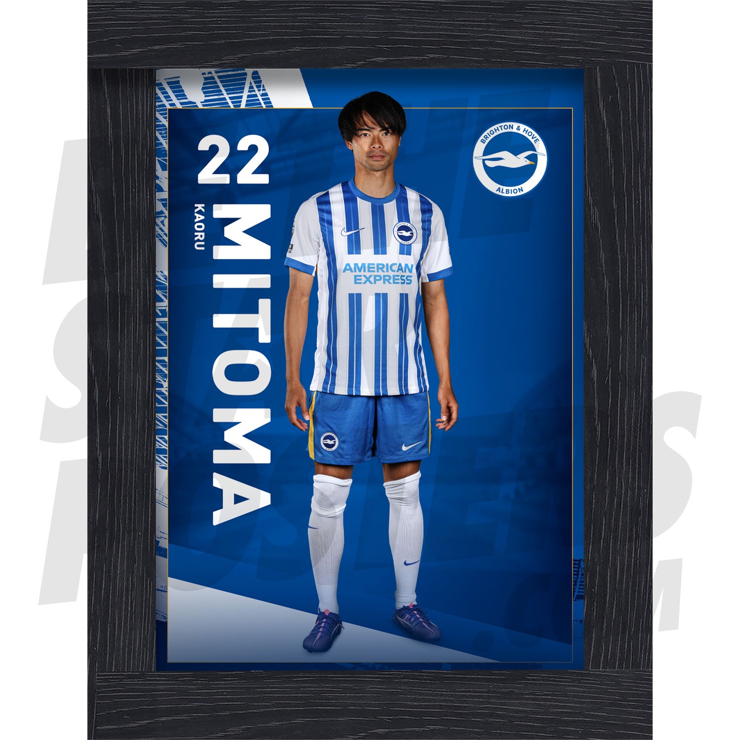 Brighton & Hove Albion FC Mitoma 24/25 Headshot Poster
