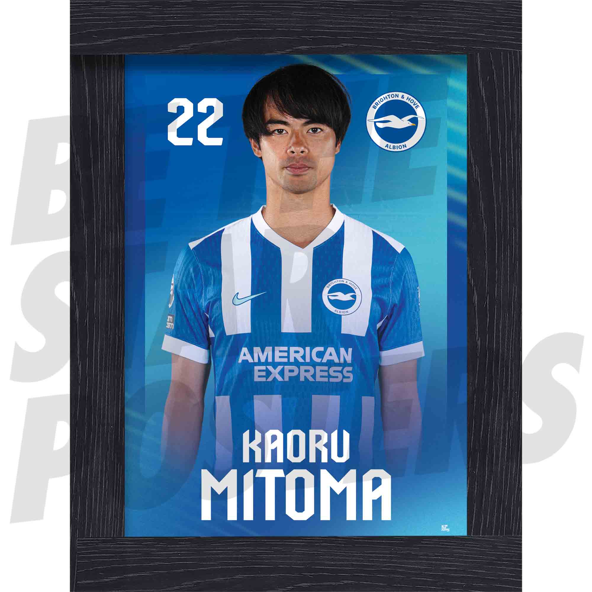 Brighton & Hove Albion FC Kaoru Mitoma 25/26 Headshot Poster