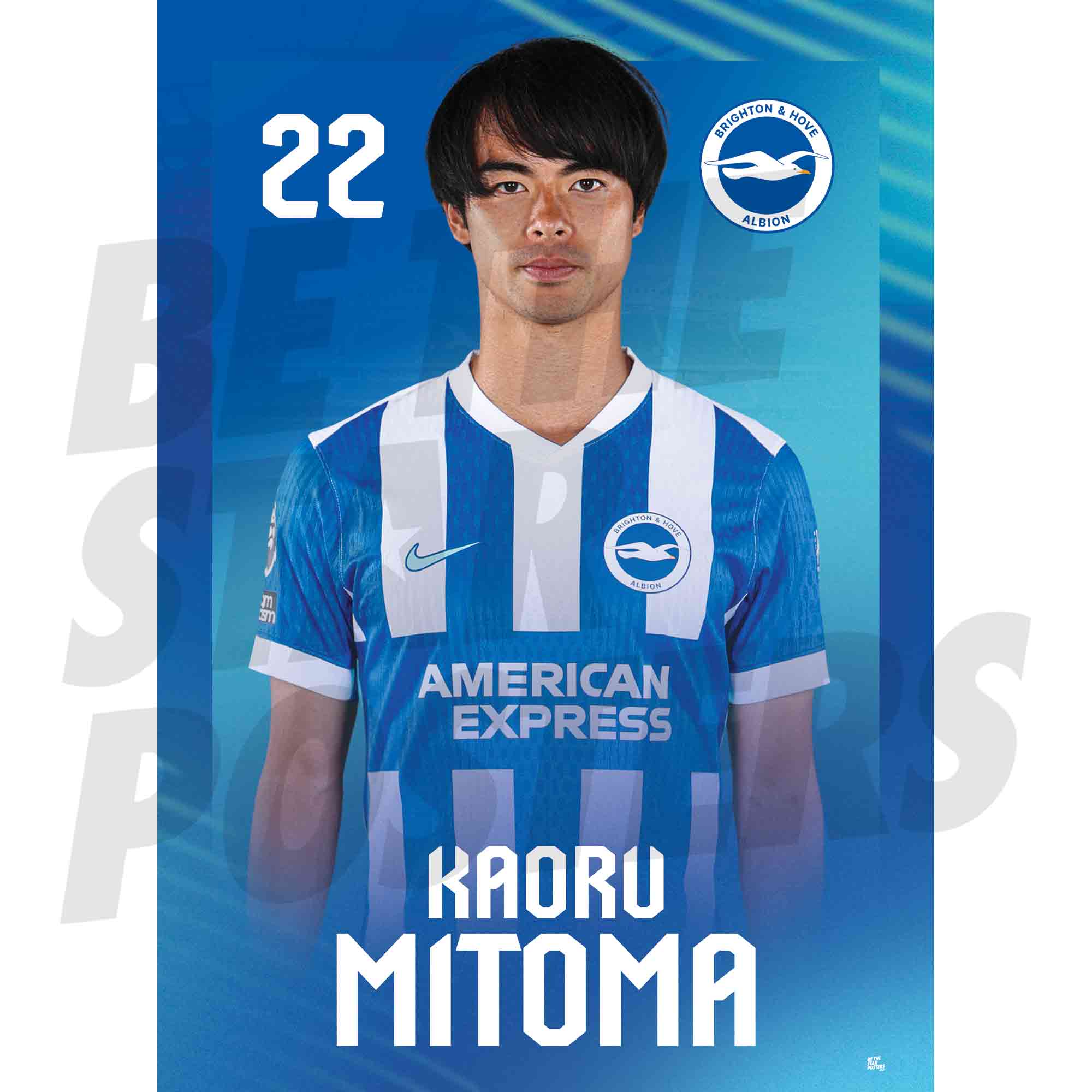 Brighton & Hove Albion FC Kaoru Mitoma 25/26 Headshot Poster