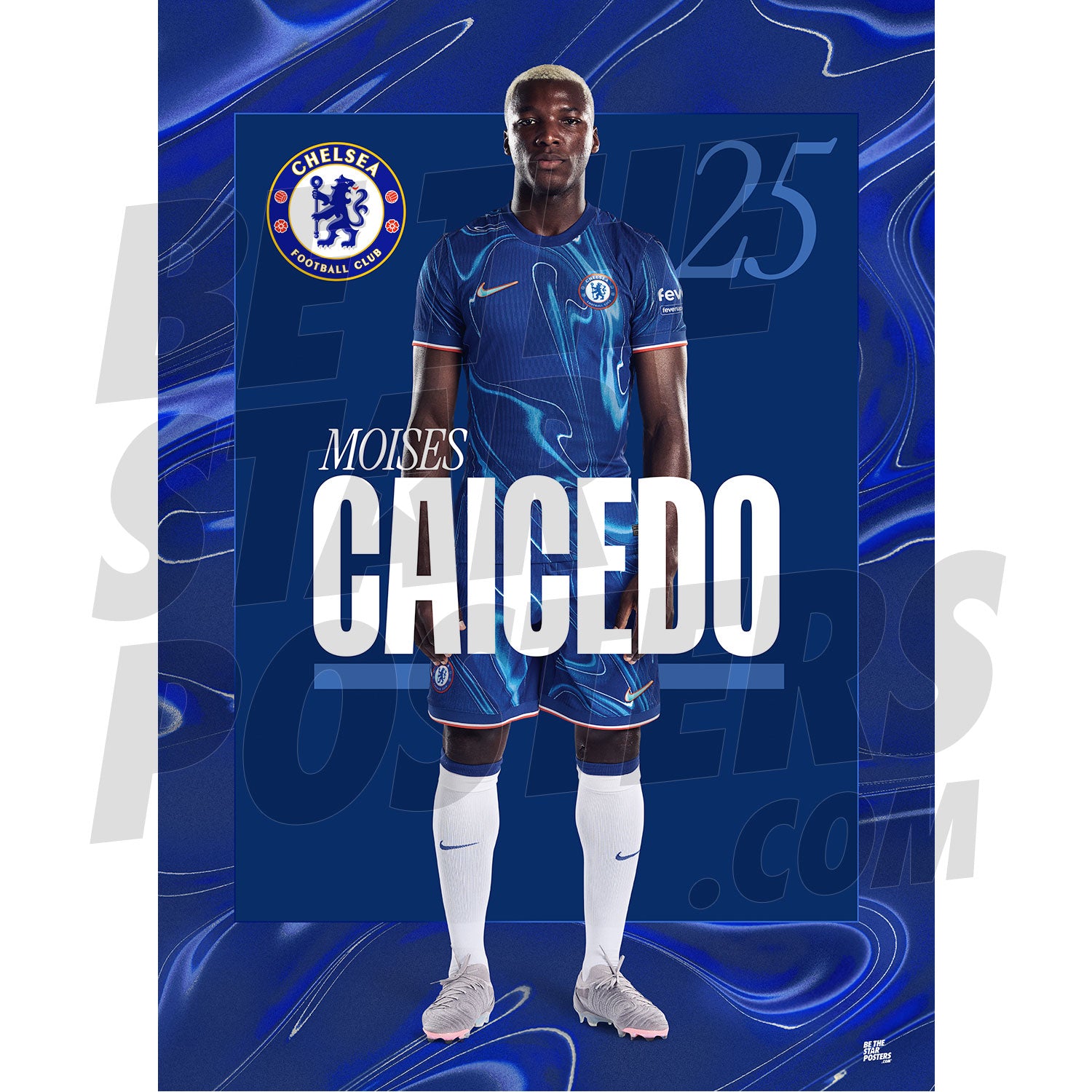 Chelsea FC Caicedo 24/25 Headshot Poster