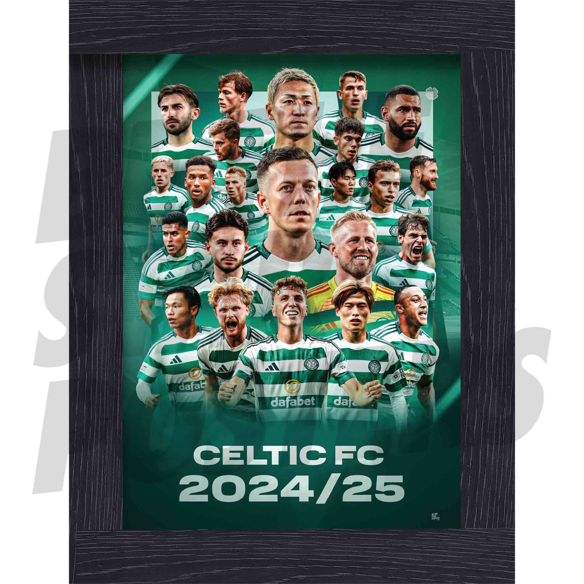 Celtic FC Squad 24/25 Team Montage Poster