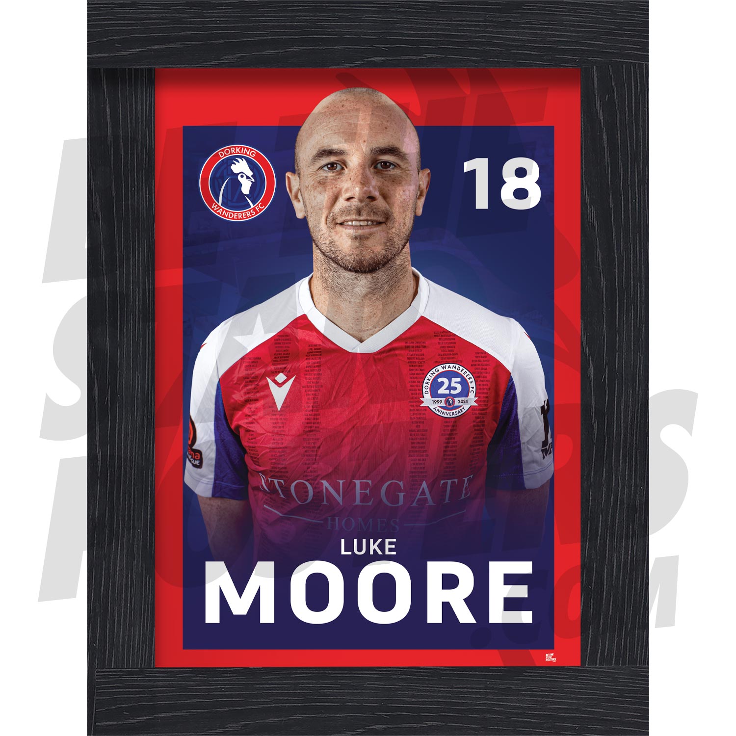 Dorking Wanderers FC Moore 24/25 Headshot Poster