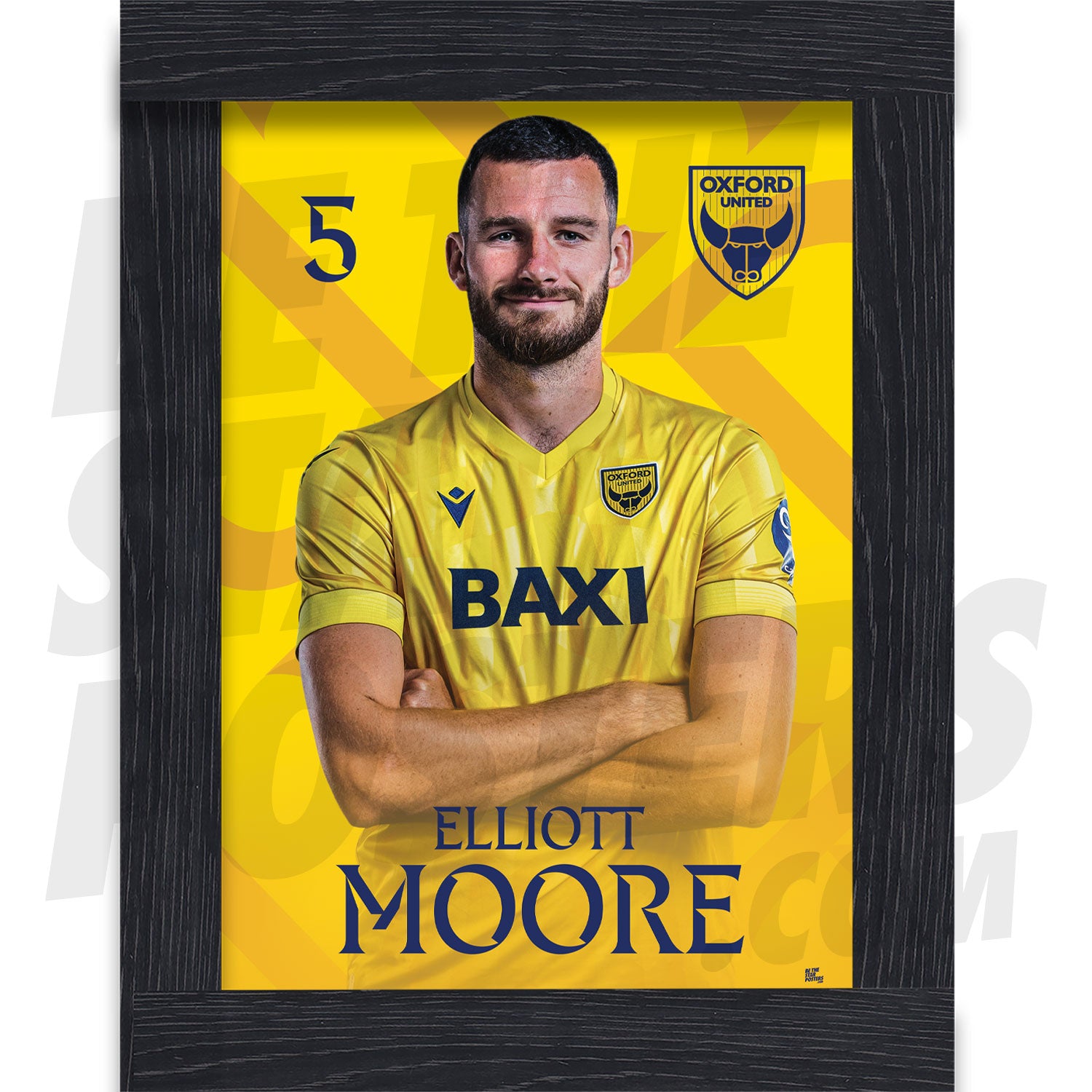 Oxford United FC Moore 24/25 Headshot Poster
