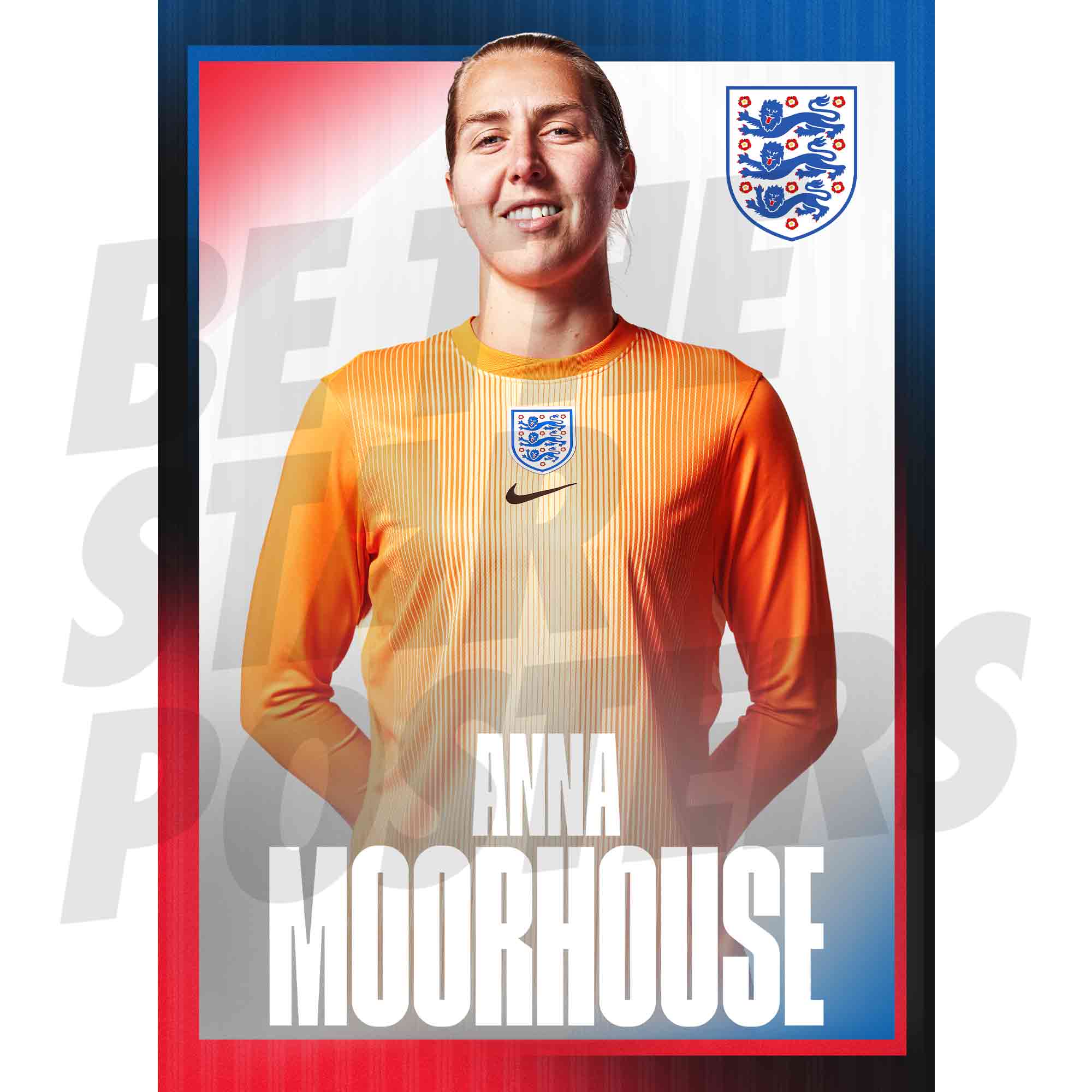 Lionesses Moorhouse 25/26 Away Headshot Poster