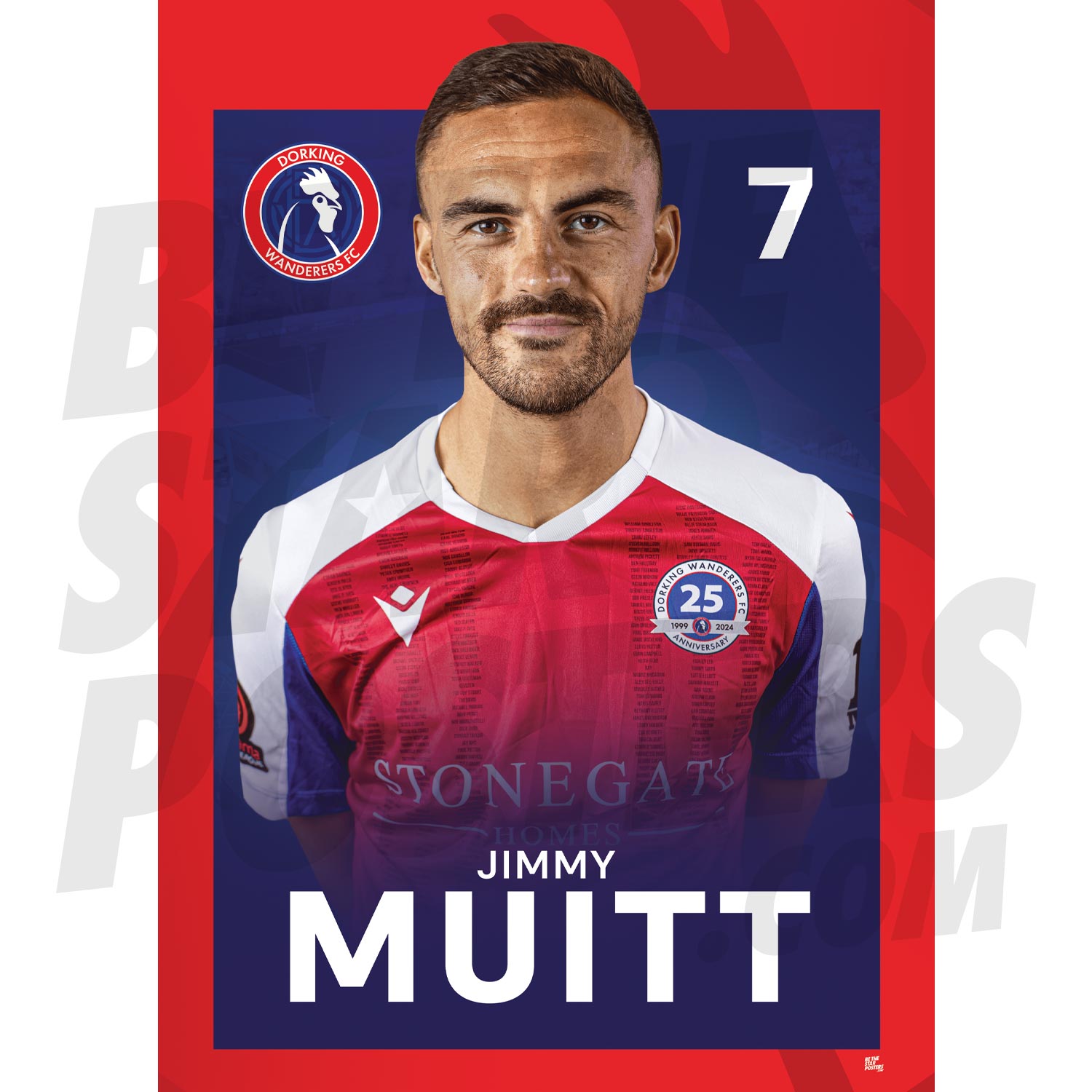 Dorking Wanderers FC Muitt 24/25 Headshot Poster