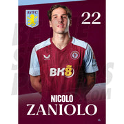 Aston Villa FC Zaniolo 23/24 Headshot Poster