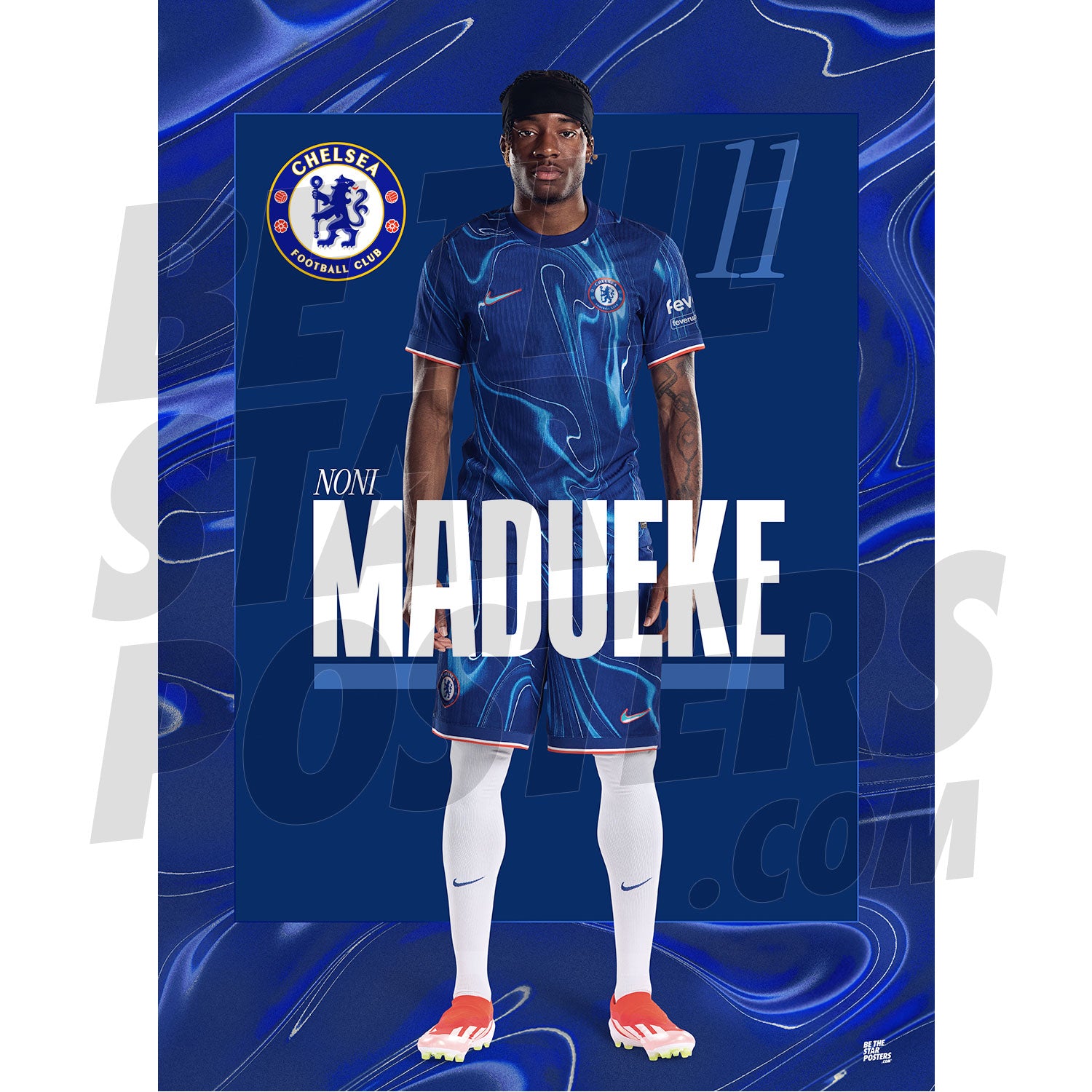 Chelsea FC Madueke 24/25 Headshot Poster
