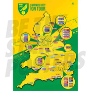 Norwich City FC My Football Tour Map A2 Poster