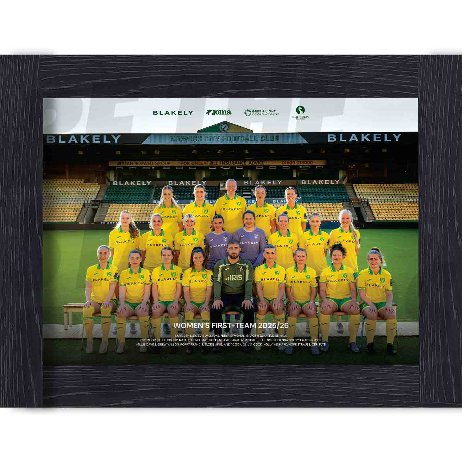 Norwich City FC Women's 25/26 Squad Team Poster