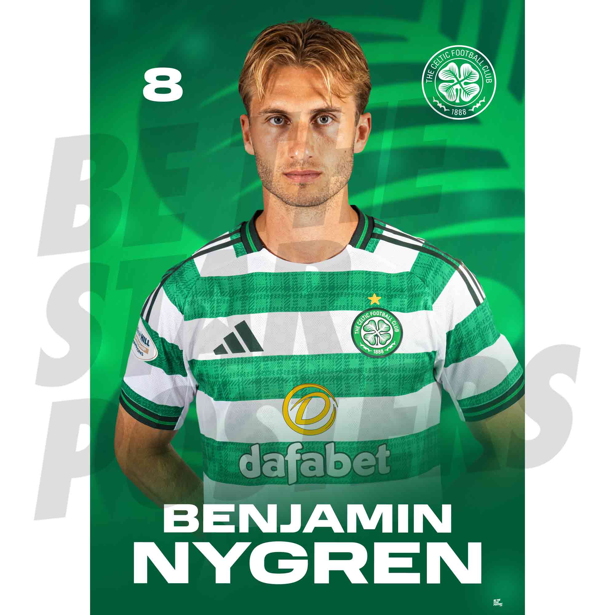 Celtic FC Benjamin Nygren 25/26 Headshot Poster