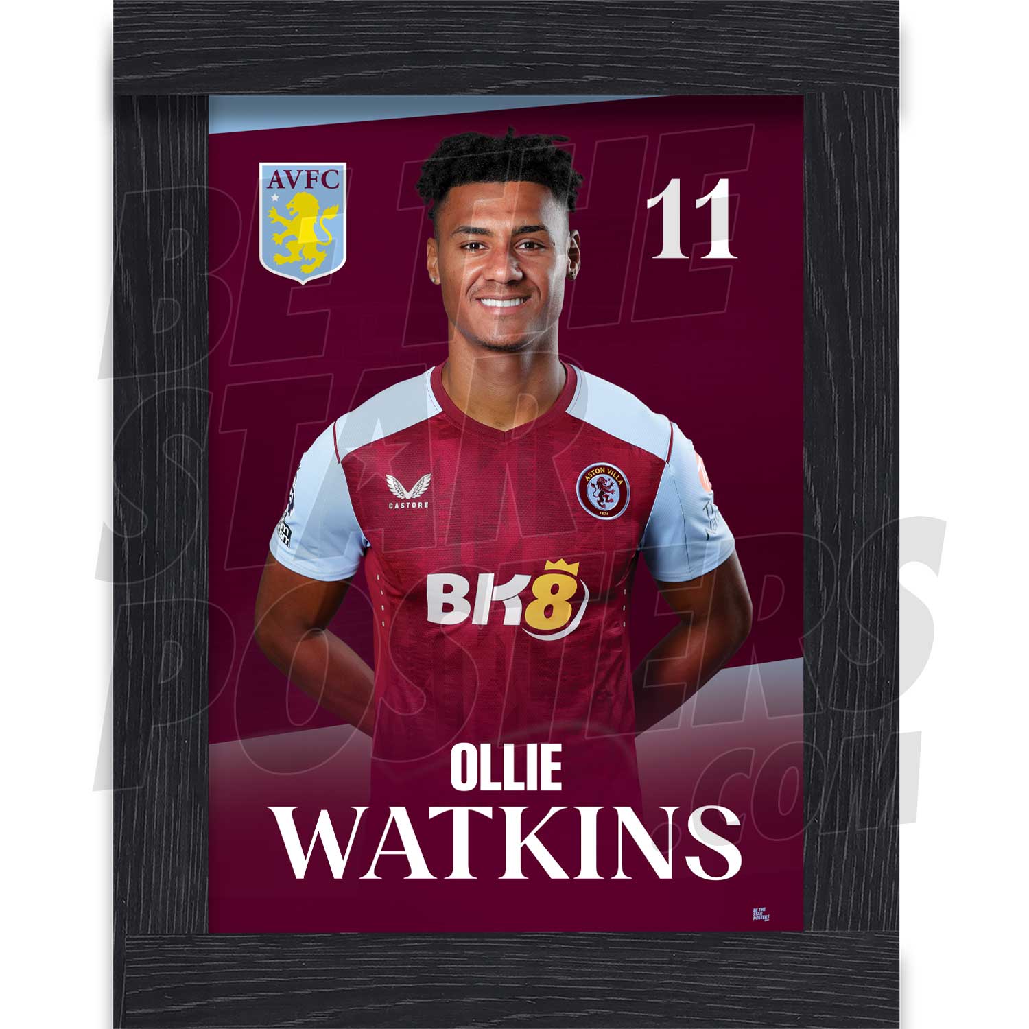 Aston Villa FC Watkins 23/24 Headshot Poster