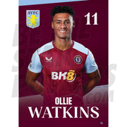 Aston Villa FC Watkins 23/24 Headshot Poster