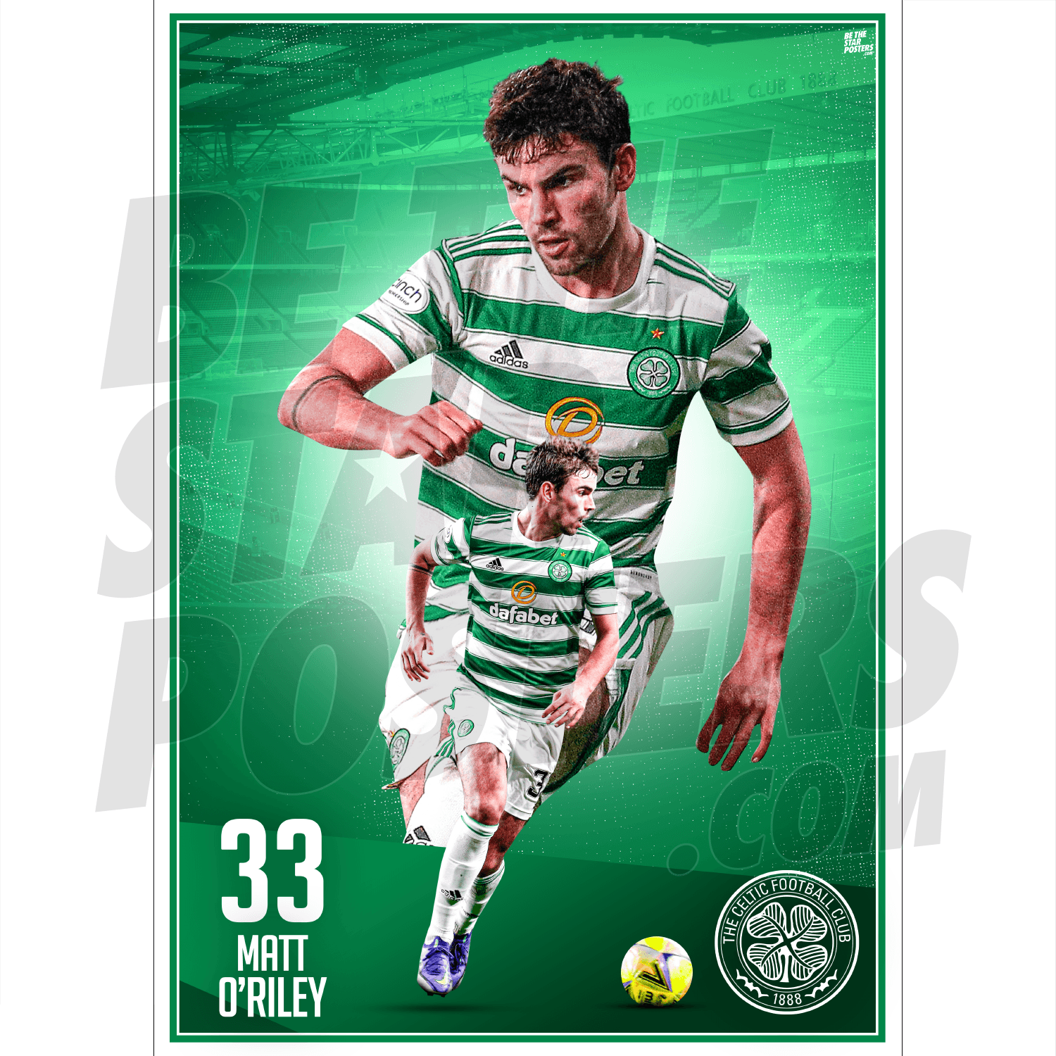 Celtic FC O'Riley 21/22 Action Poster