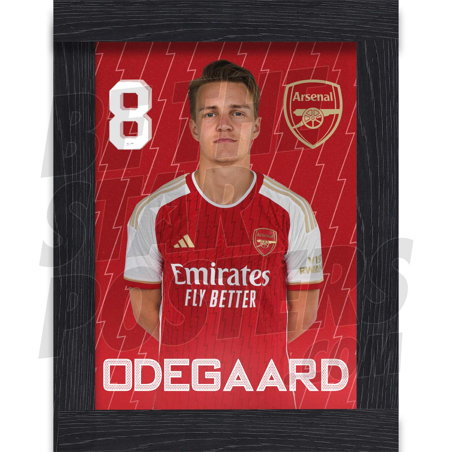 Arsenal FC Odegaard 23/24 Headshot Poster