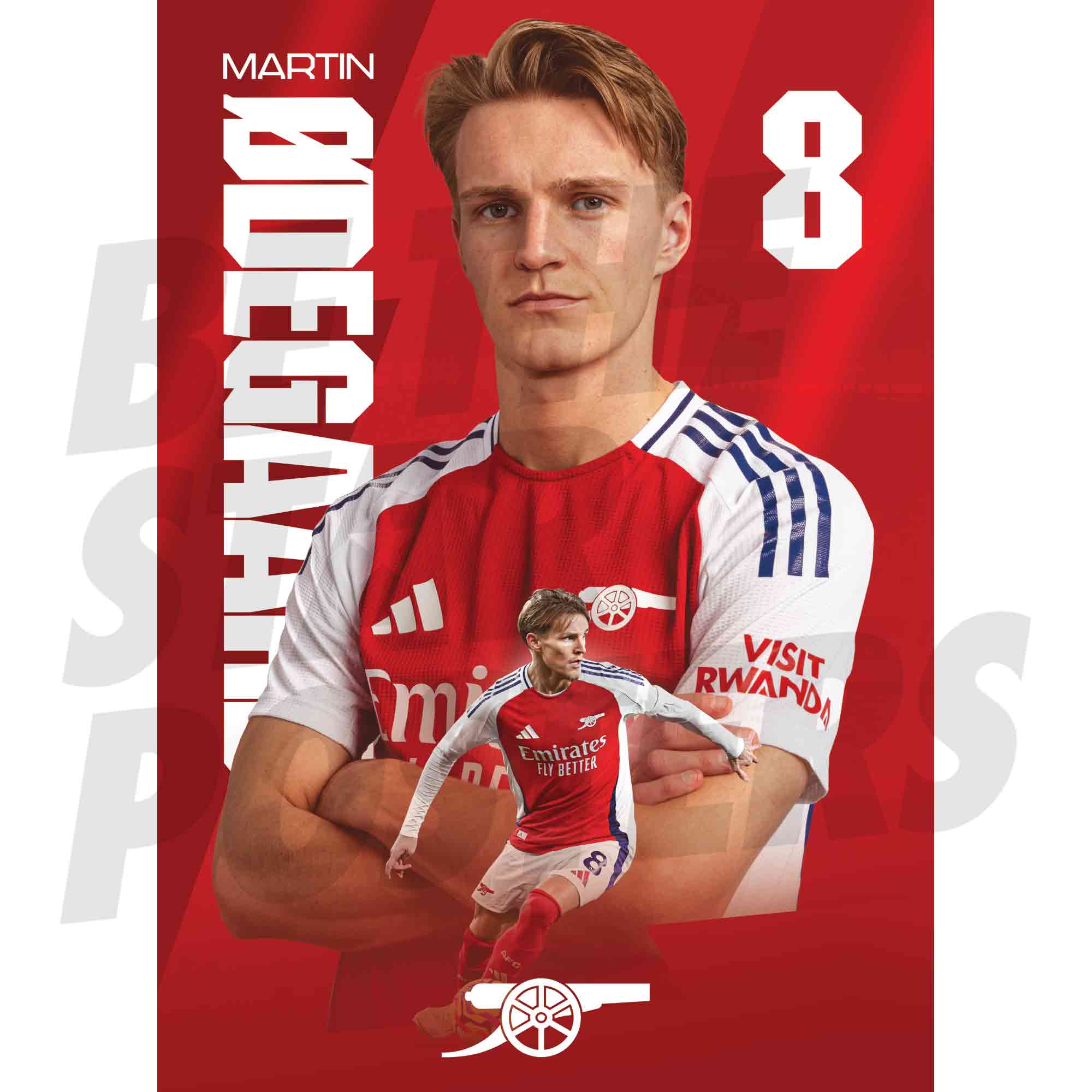 Arsenal FC Odegaard 24/25 Action Poster