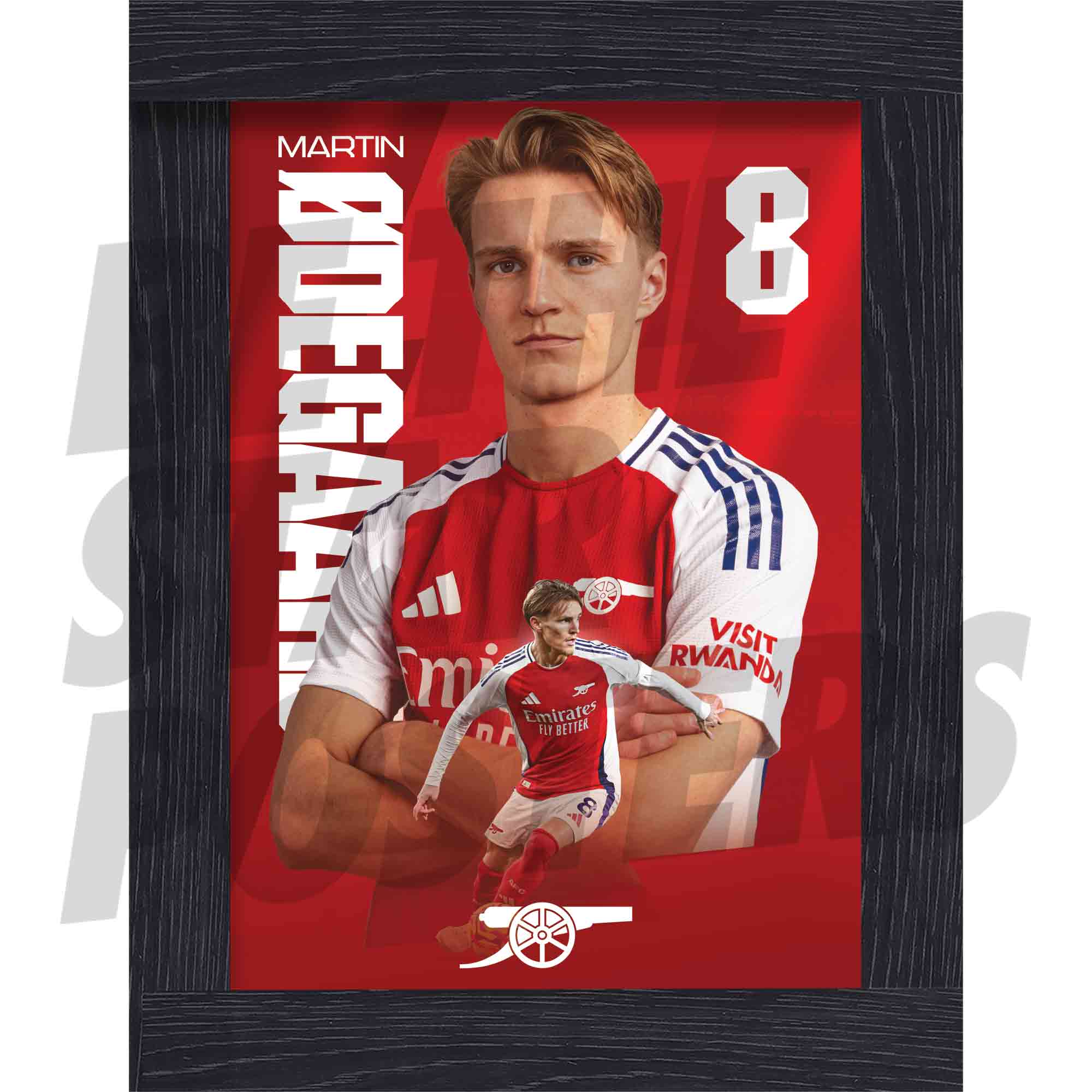 Arsenal FC Odegaard 24/25 Action Poster