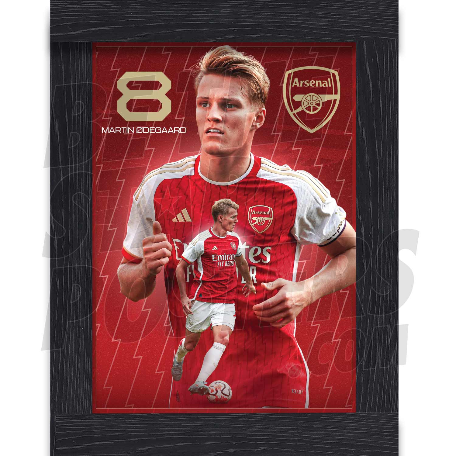 Arsenal FC Odegaard 23/24 Action Poster