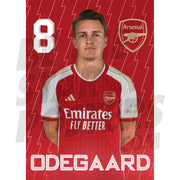 Arsenal FC Odegaard 23/24 Headshot Poster