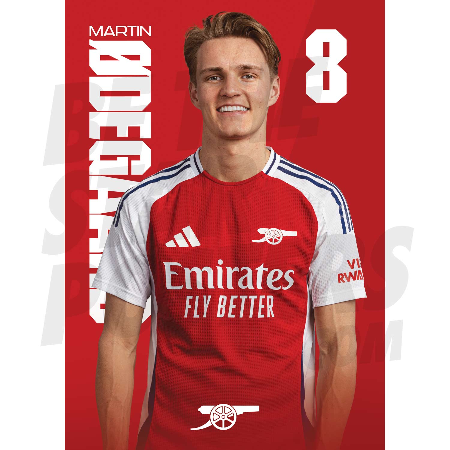 Arsenal FC Odegaard 24/25 Headshot Poster