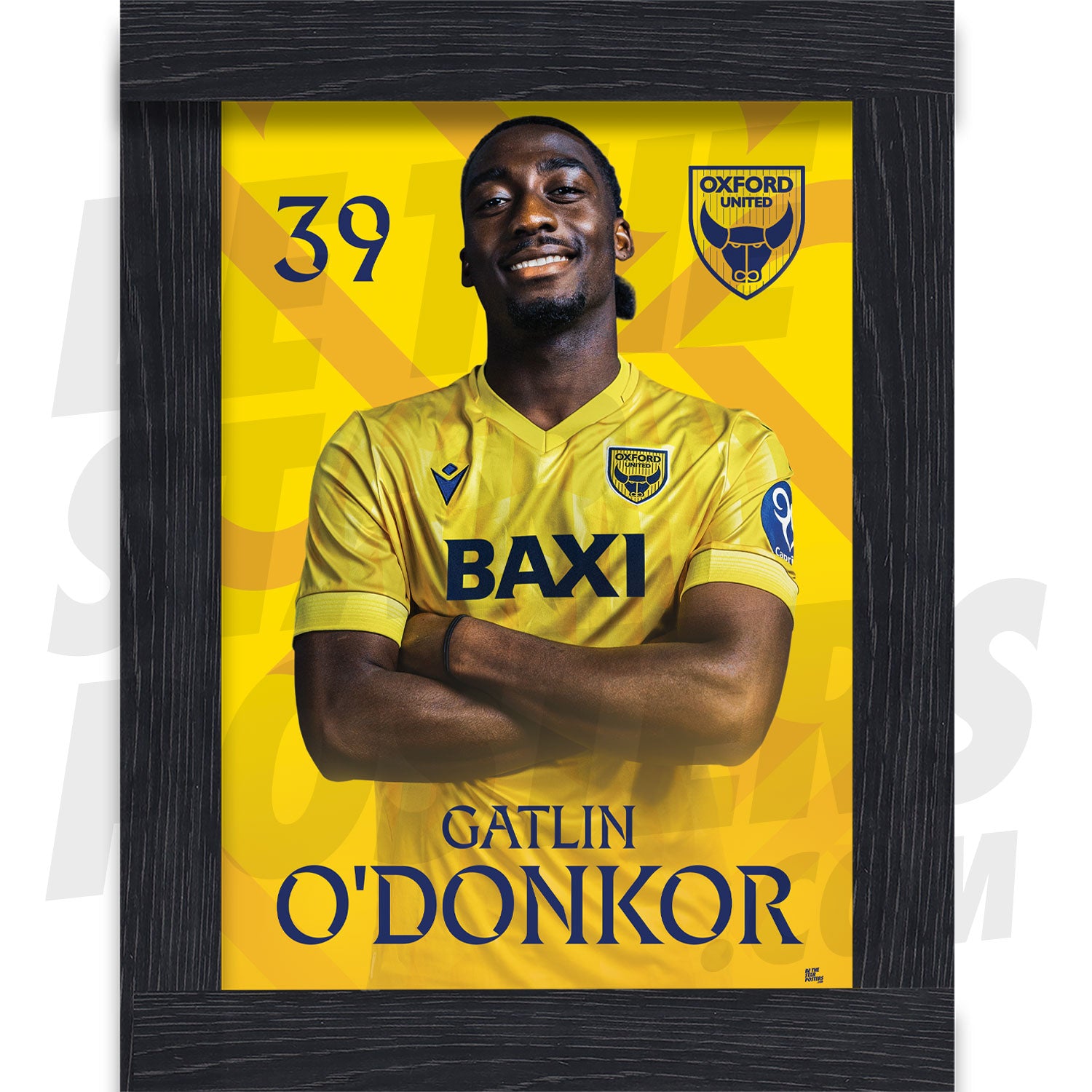 Oxford United FC O'Donkor 24/25 Headshot Poster