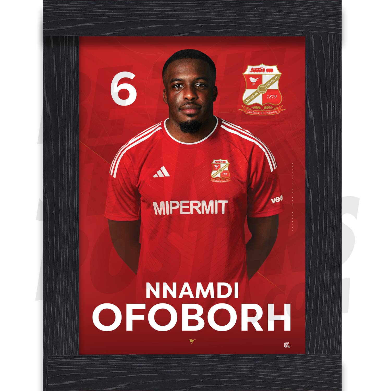 Swindon Town FC Ofoborh 24/25 Headshot Poster