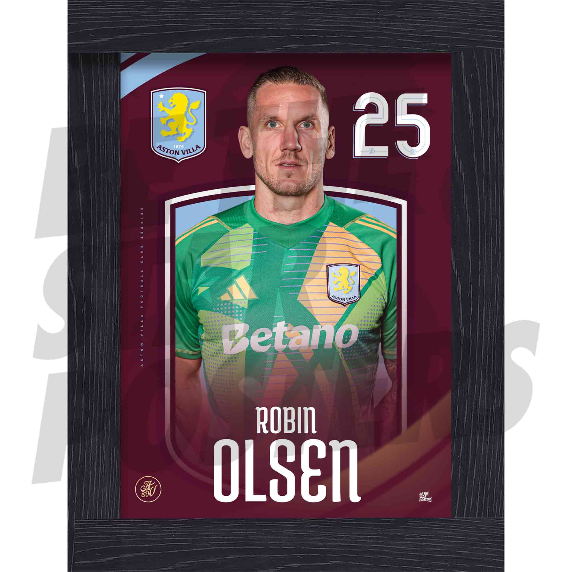 Aston Villa FC Olsen 24/25 Headshot Poster