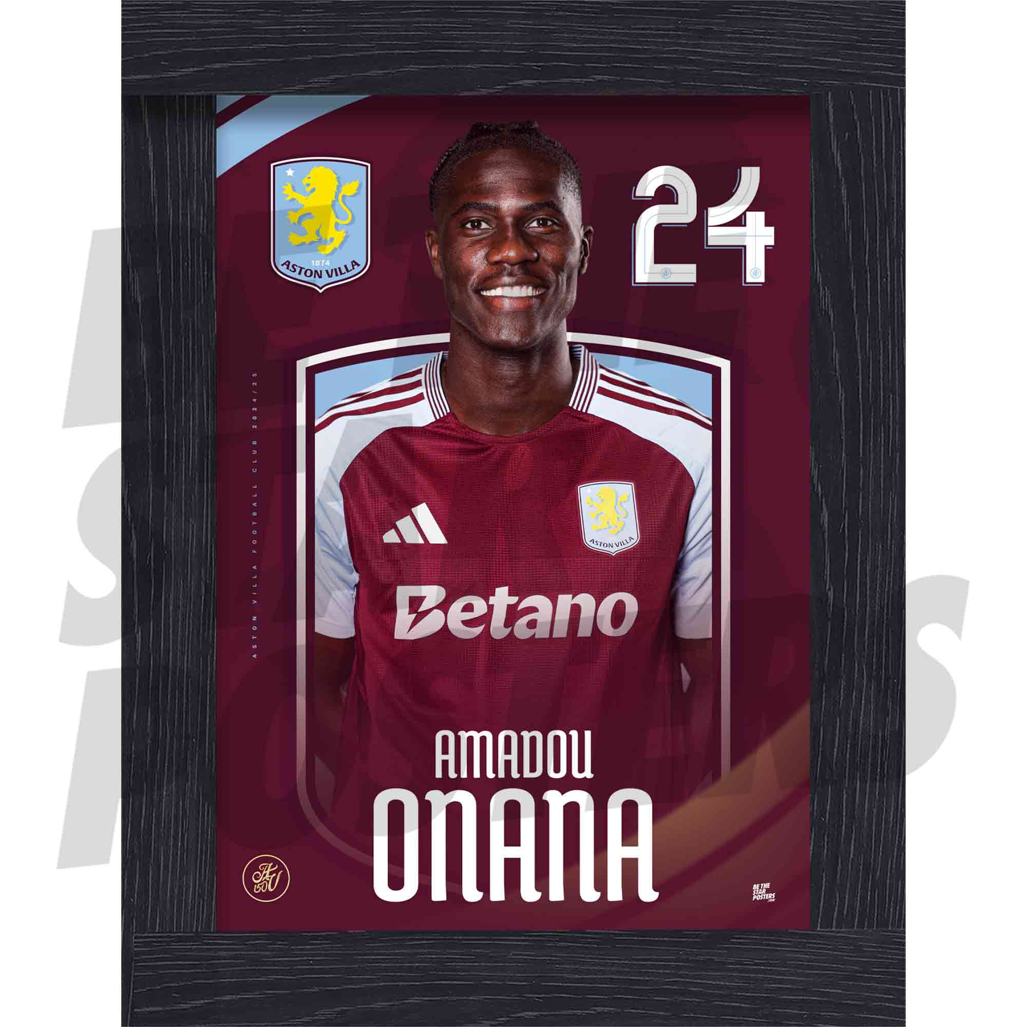 Aston Villa FC Onana 24/25 Headshot Poster